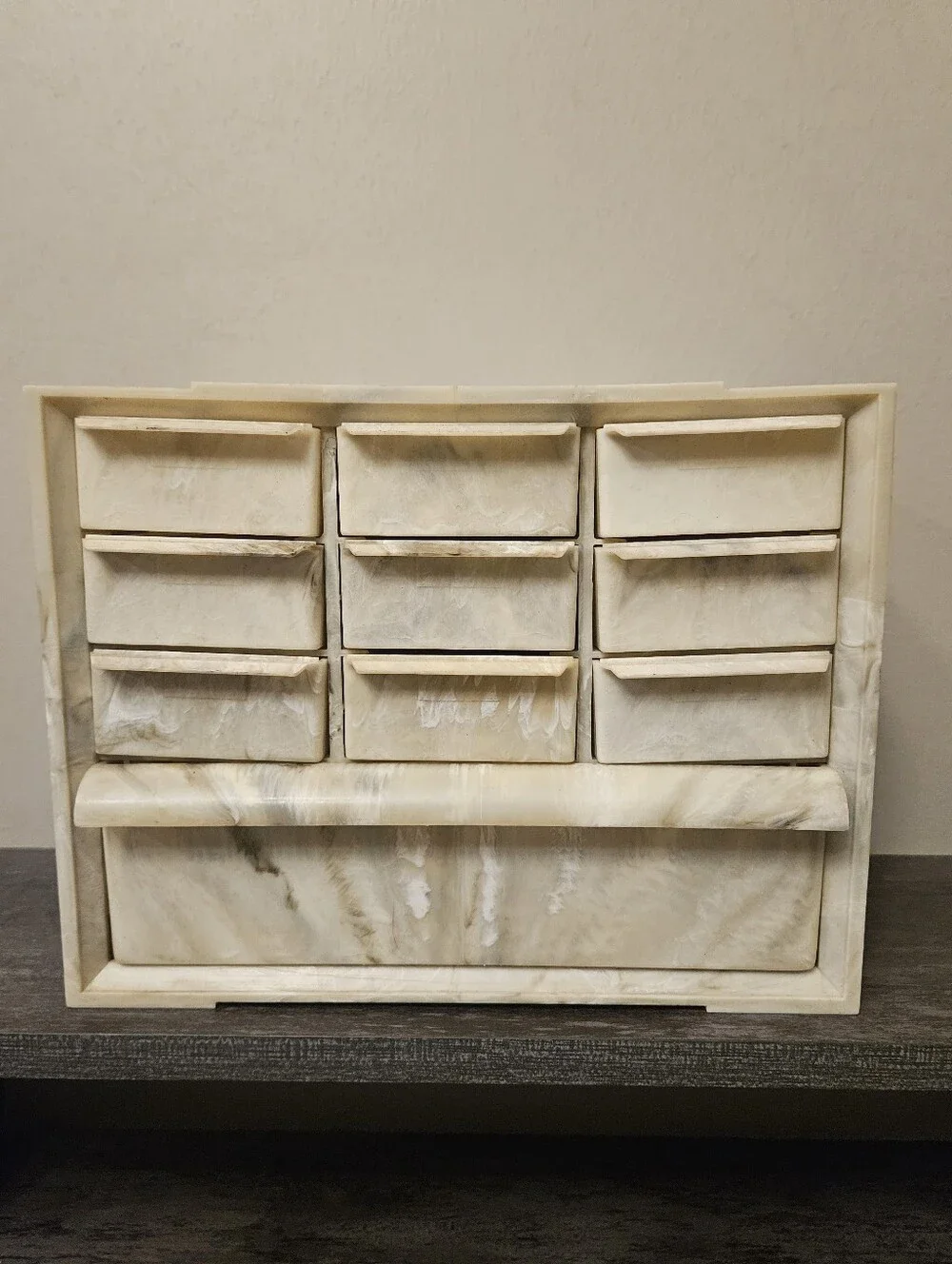 Vintage AKRO-MILS Cabinets Marble-Pattern Desktop Storage Organizer - 10 Drawers